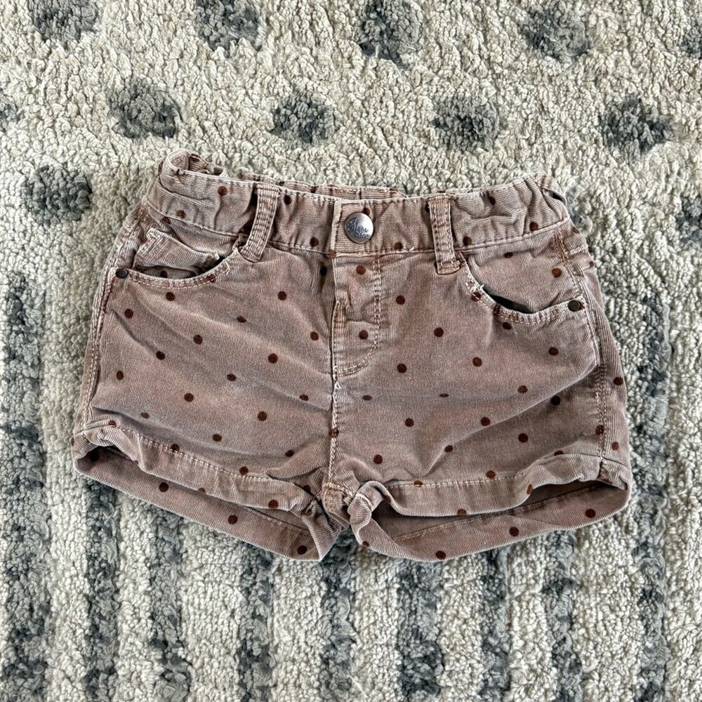 Zara microcord polka dot shorts